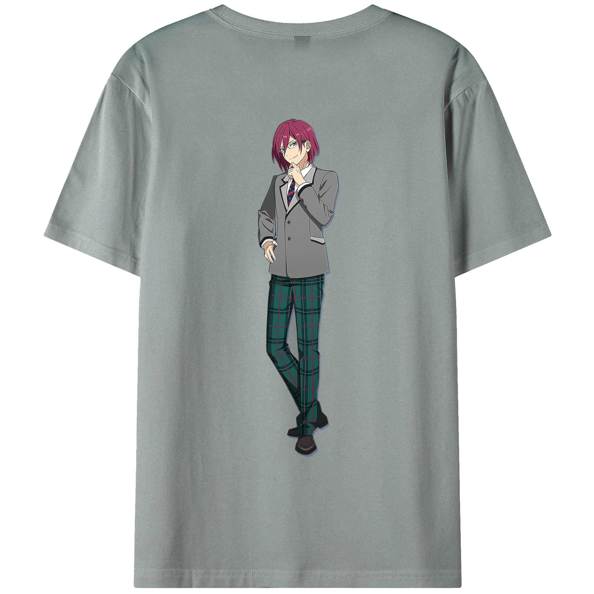 （画像用） あんさんぶるスターズ! Ensemble Stars 綿100％ メンズ半袖Tシャツ（バックプリント） 通気性
